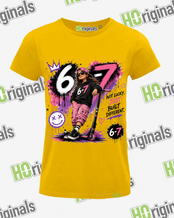 67 – Built Different Kids Organic Cotton Scooter T-Shirt